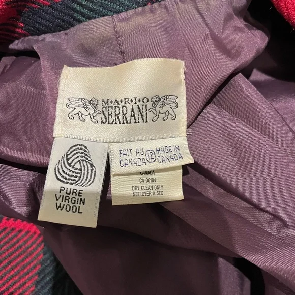 Vintage Mario Serrani Plaid Women's Jacket and Dress Set- 100% wool - Picture 4 of 5